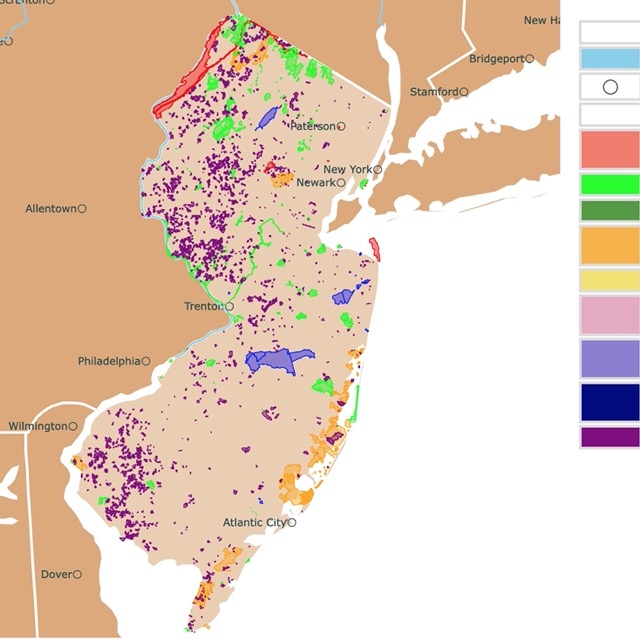 Map of New Jersey's Parks and protected areas
