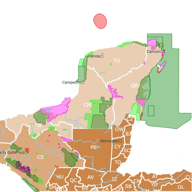 National Parks and Biosphere Reserves of Yucatan's Mexico