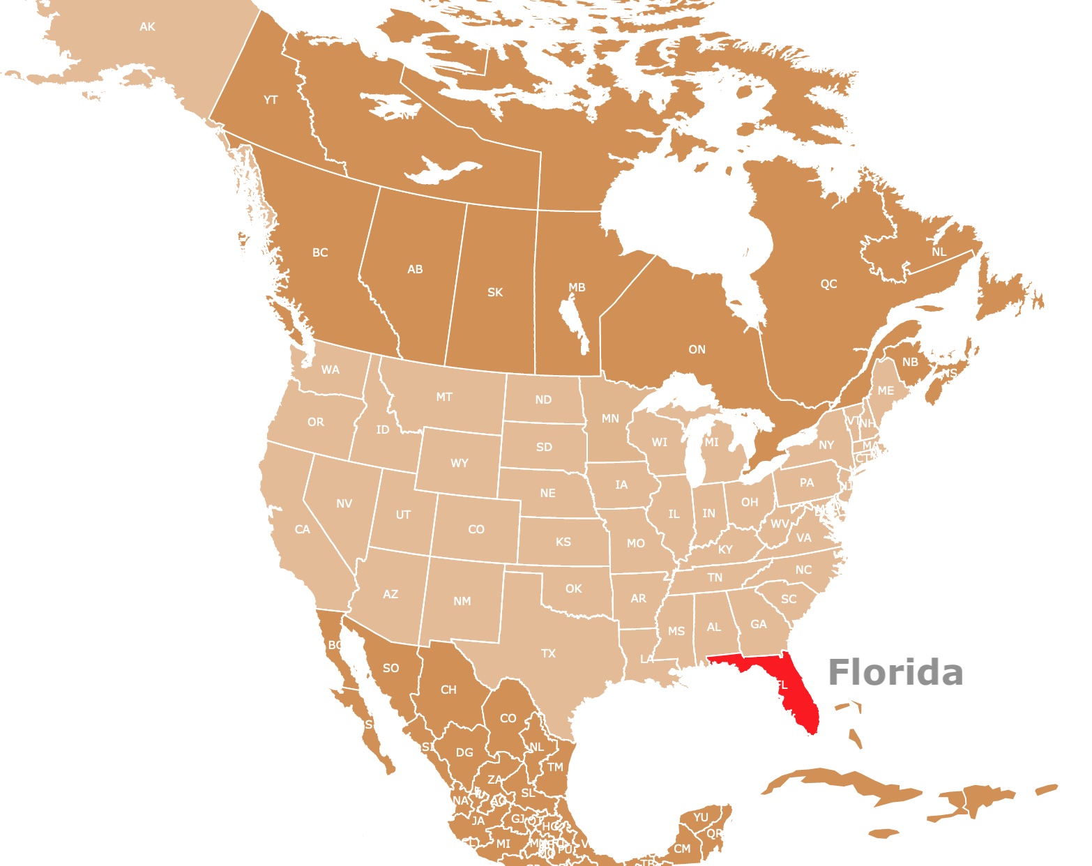 Location of Florida