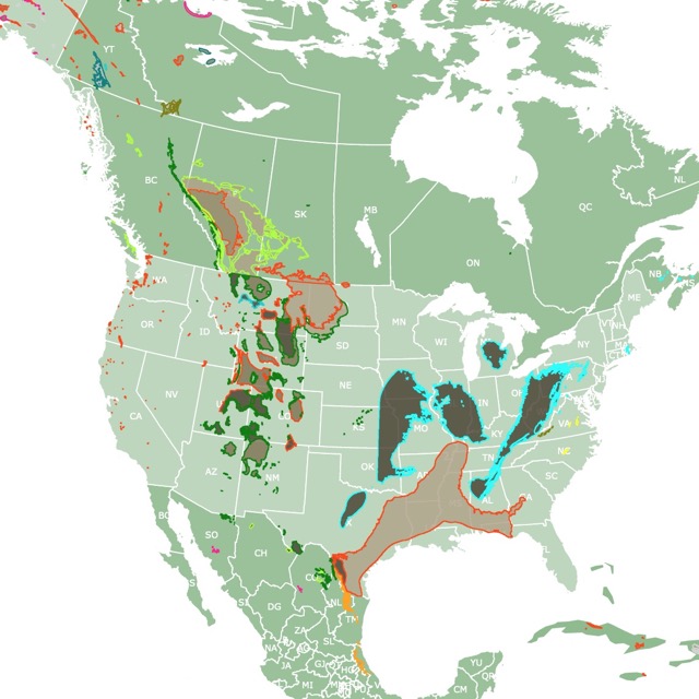 Map of coal deposits in the USA