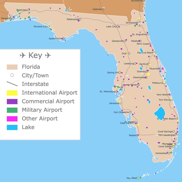 Map of Florida Airports