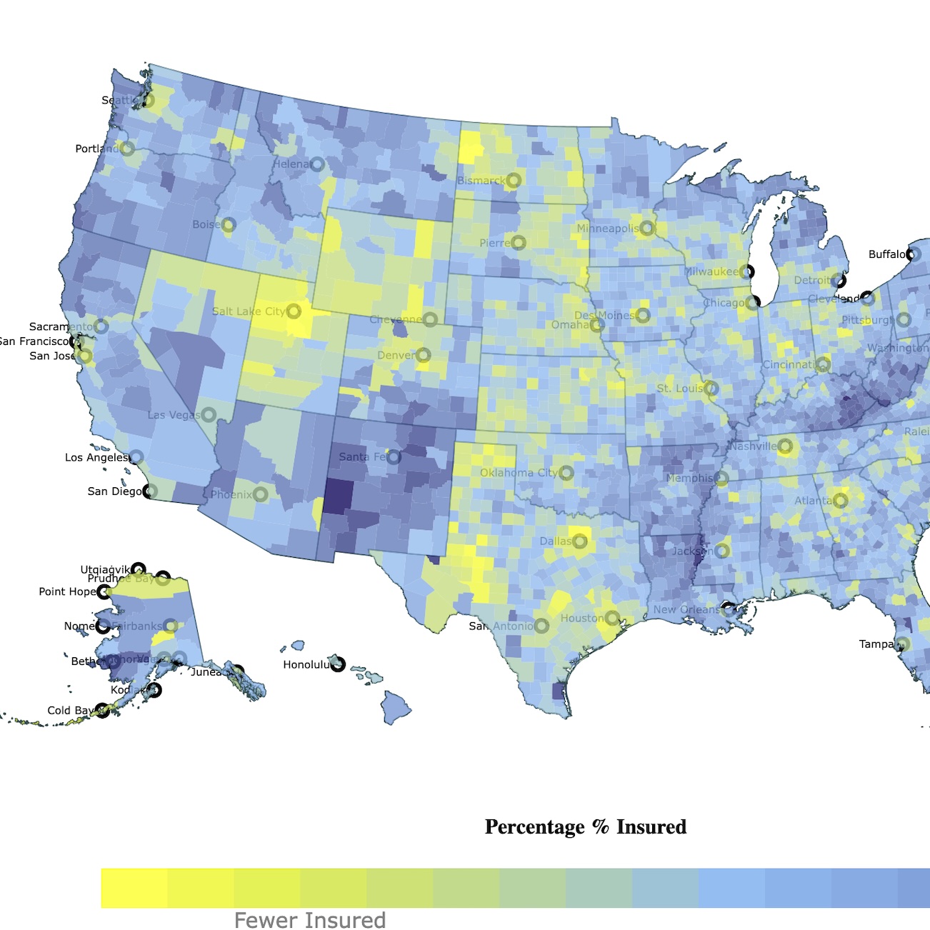 Map of Public Healthcare in the USA
