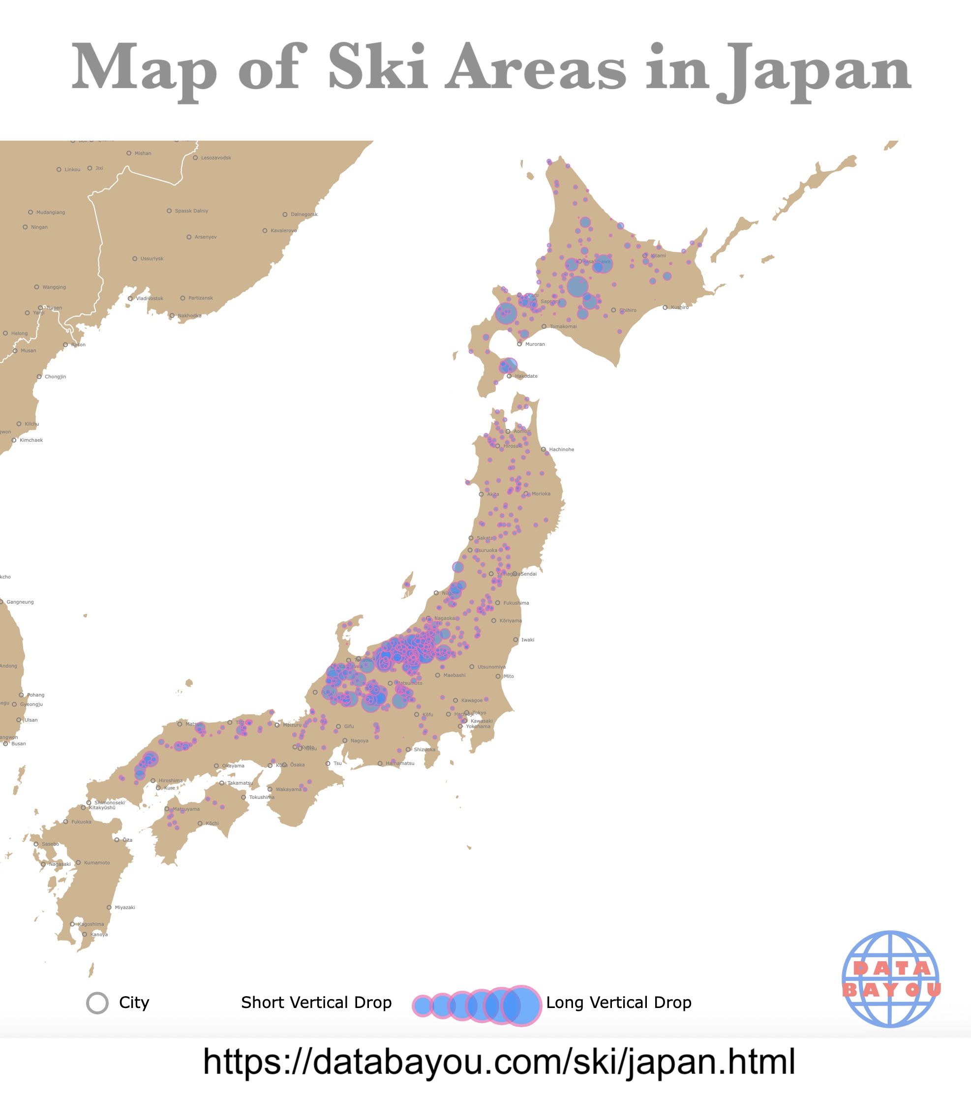 Interactive Map of ski resorts in Japan