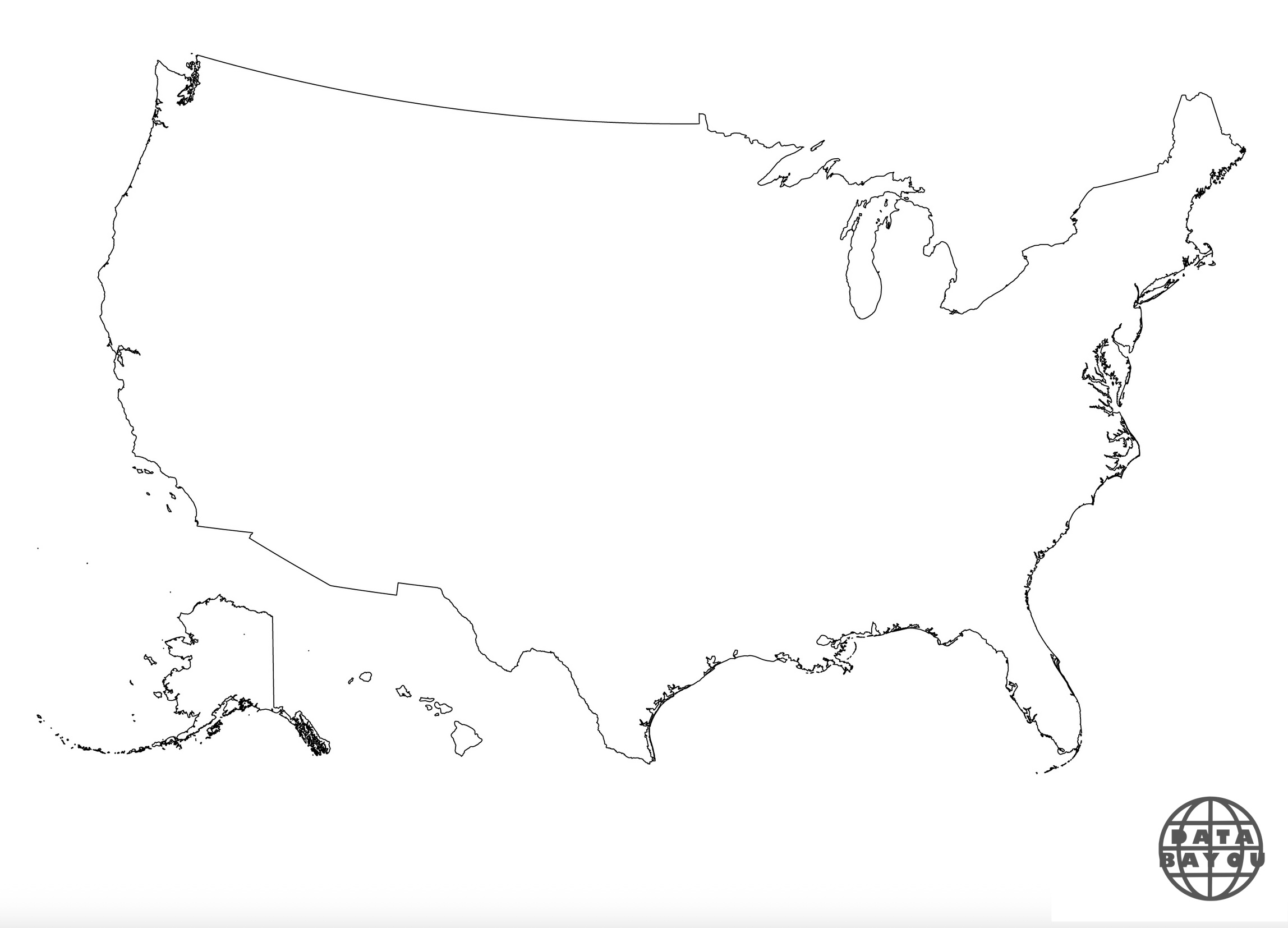 Printable United States Outline